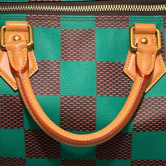 RARE GENUINE Louis Vuitton Speedy Banduoliere 40 N40579 Damier Pop Green - Picture 8 of 11